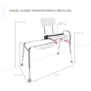 Eagle Health Supplies Sliding Tub Transfer Bench with Swivel Seat (77662)