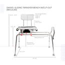 Eagle Health Supplies Sliding Tub Transfer Bench with Swivel Cut-Out Seat (77663)