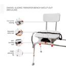 Eagle Health Supplies Sliding Tub Transfer Bench with Swivel Cut-Out Seat (77663)