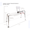 Eagle Health Supplies Sliding Tub Transfer Bench with Swivel Seat, Extra Long, (77692)