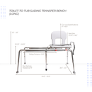 Eagle Health Supplies Toilet-to-Tub Sliding Tub Transfer Bench, Long, (77963)