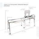Eagle Health Supplies Toilet-to-Tub Sliding Tub Transfer Bench, Extra Long, (77993)