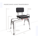 Eagle Health Supplies Sliding Tub Transfer Bench with Padded Swivel Seat (78661)