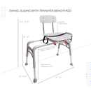 Eagle Health Supplies Sliding Tub Transfer Bench with Swivel Seat -  MOD Series (80662)