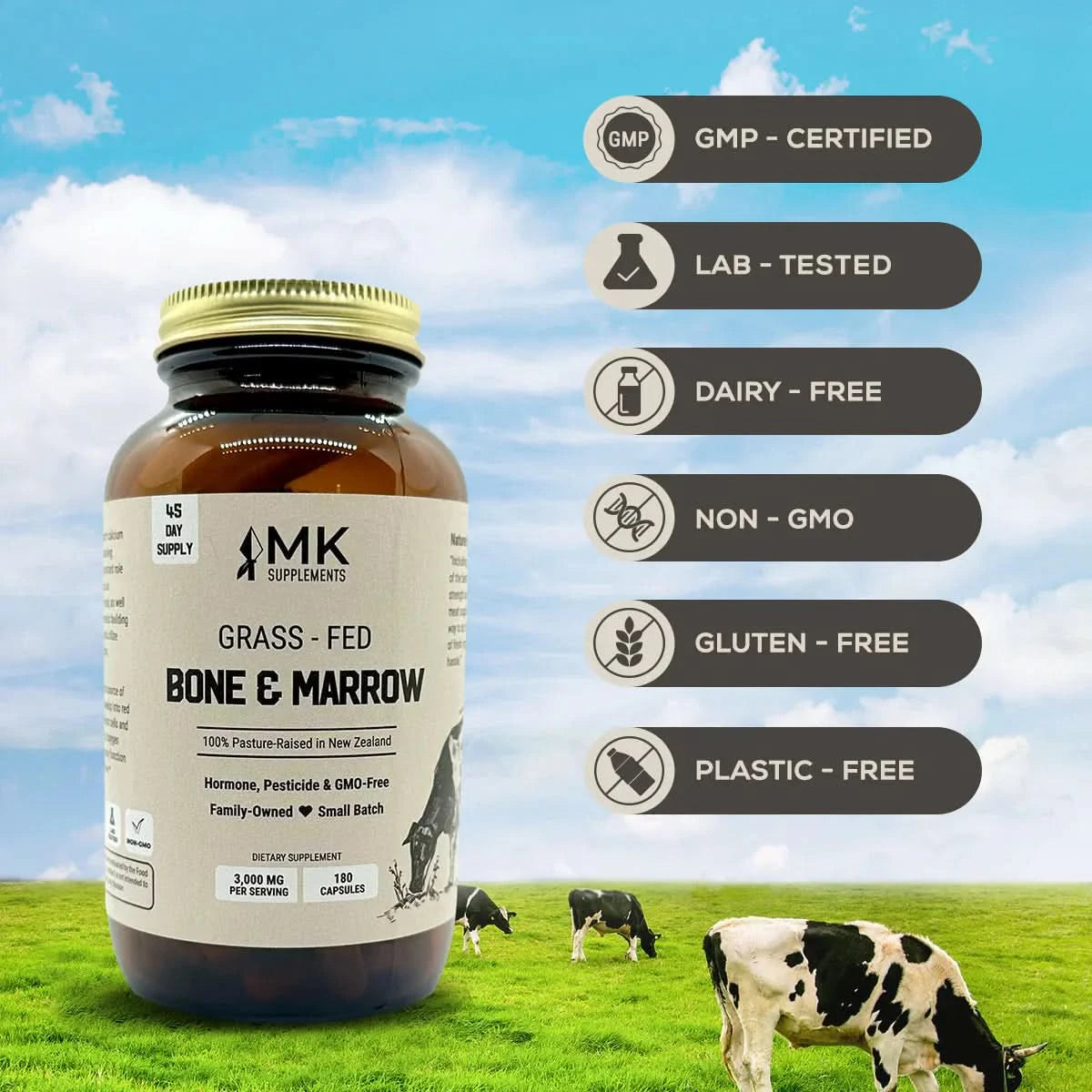 Therasage MK Supplements Grass-Fed Beef Bone & Marrow