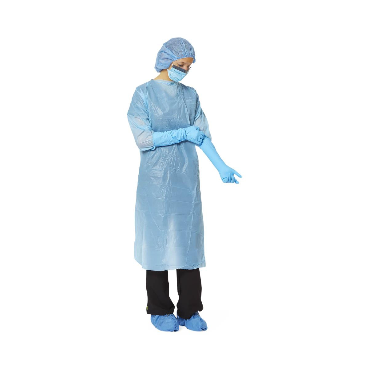 Medline Disposable PE Film Gowns with Open Back