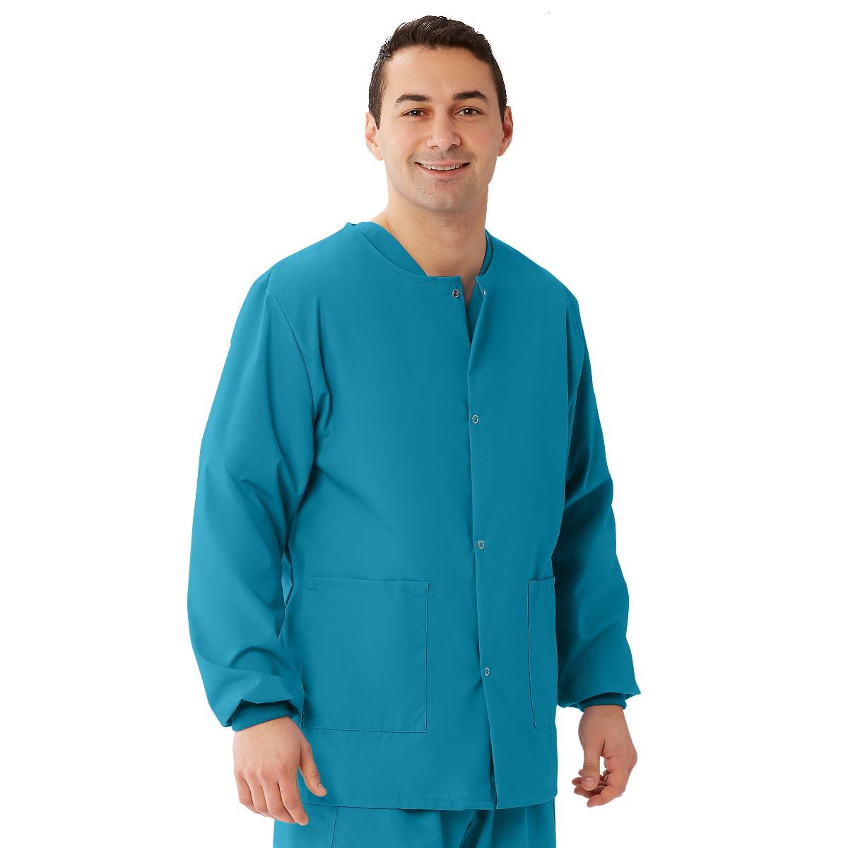 Medline AngelStat Unisex Snap-Front Warm-Up Scrub Jackets