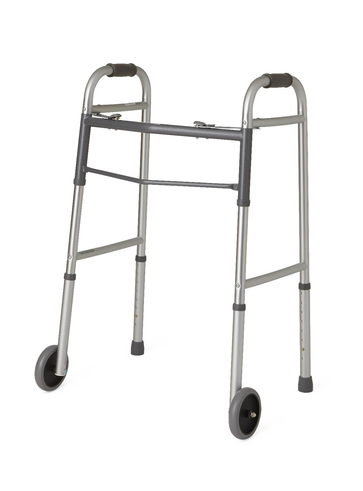 Medline Guardian Two-Button Folding Walkers with 5" Wheels