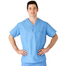 Medline AngelStat Unisex Reversible Scrub Tops with Angelica CC - Ceil Blue (Style 610)