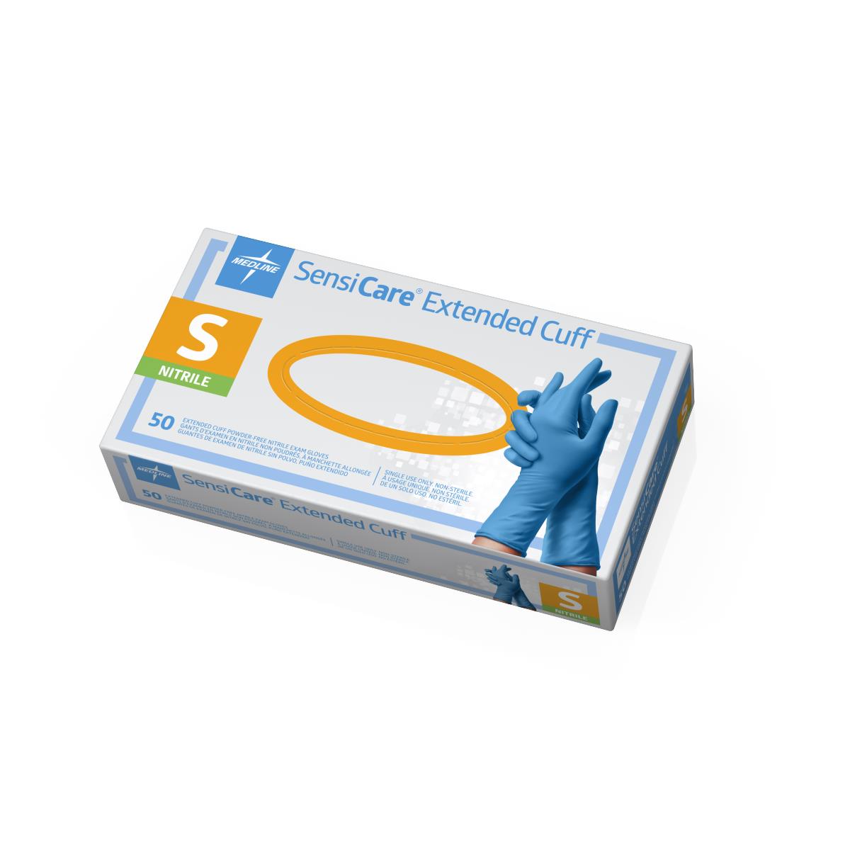 Medline SensiCare Extended Cuff Nitrile Exam Gloves