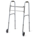 Medline Two-Button Folding Walker with Front Wheels
