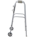 Medline 2-Button Folding Walker with Front Wheels