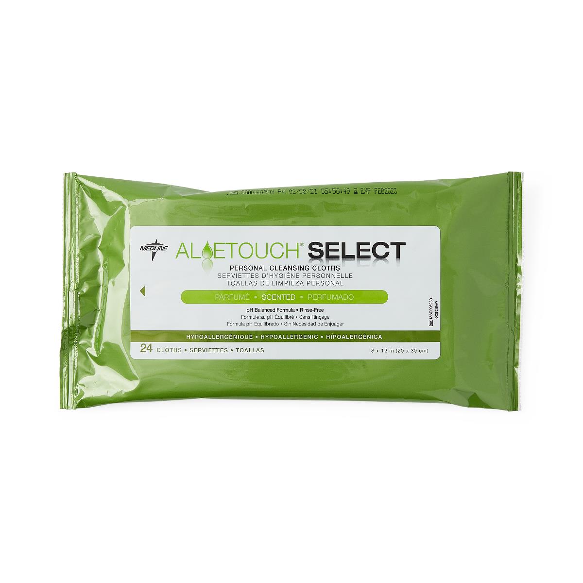 Medline AloeTouch SELECT Premium Spunlace Personal Cleansing Wipes