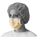 Medline ASTM Level 1 Yellow Procedure Face Mask with Ear Loops