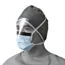Medline ASTM L1 Surgical Mask with Anti-Fog Eye Shield with Ties