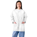 Medline Disposable SMS Barrier Lab Jacket with Knit Collar/Cuffs