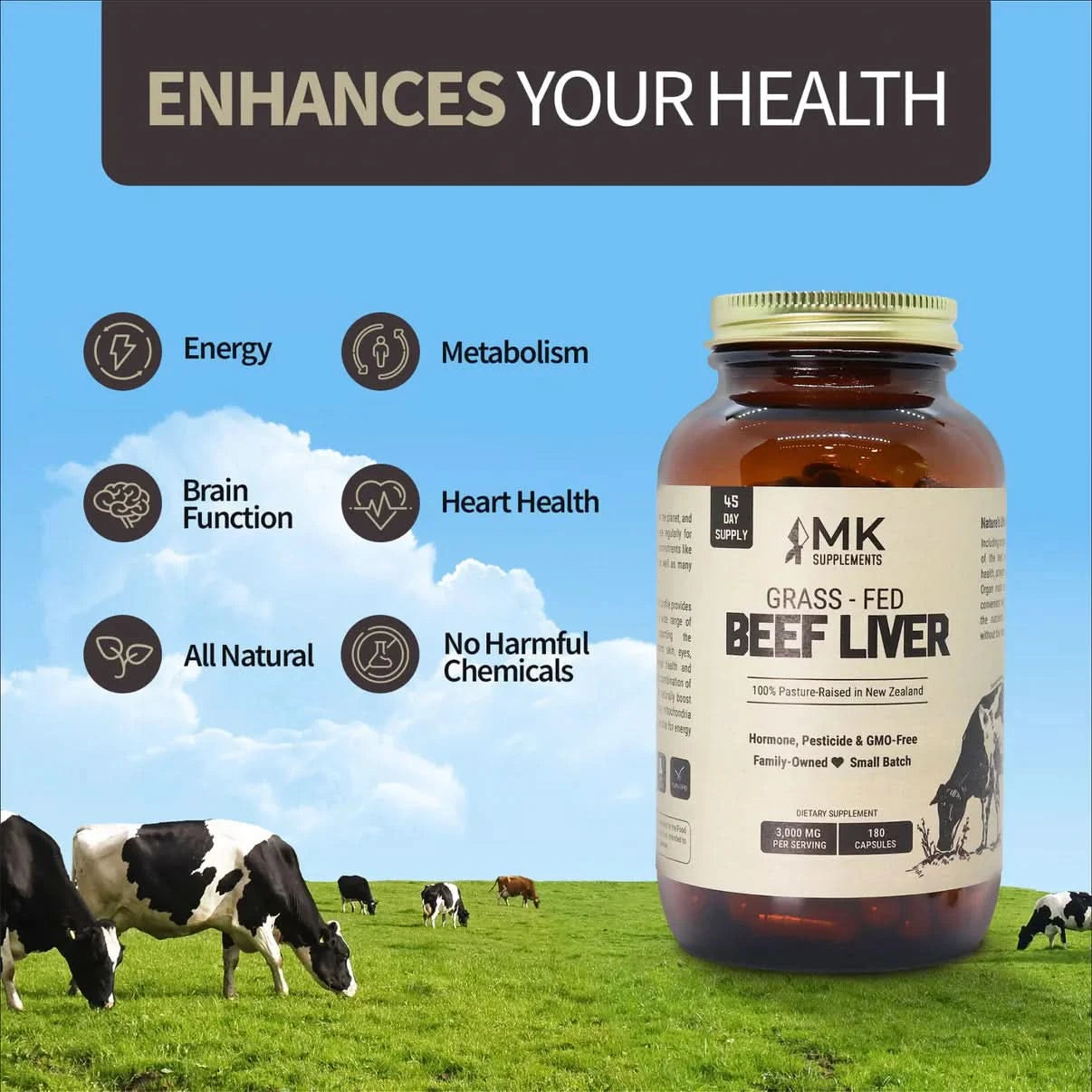 Therasage MK Supplements Grass-Fed Beef Liver