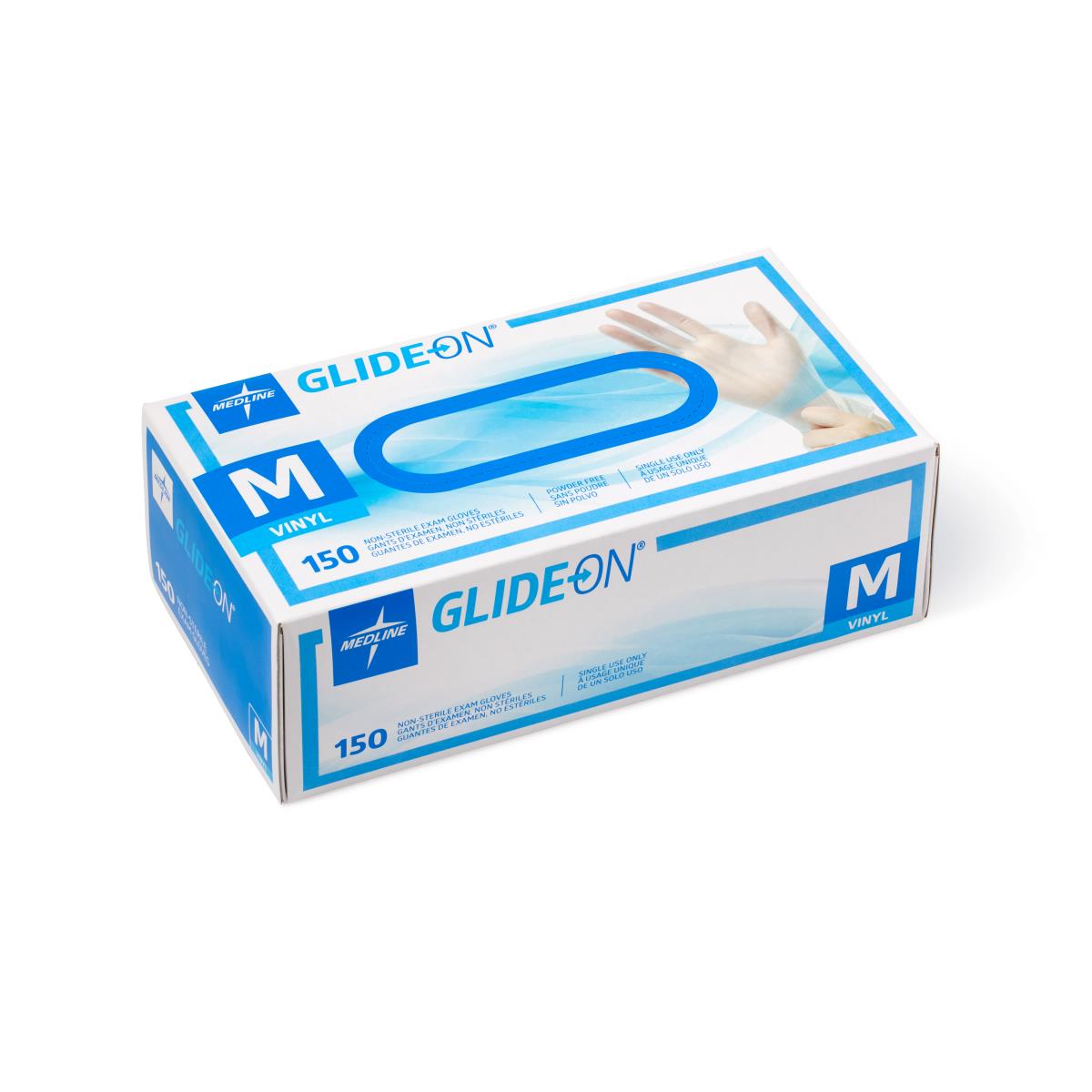 Medline Glide-On Powder-Free Vinyl Exam Gloves