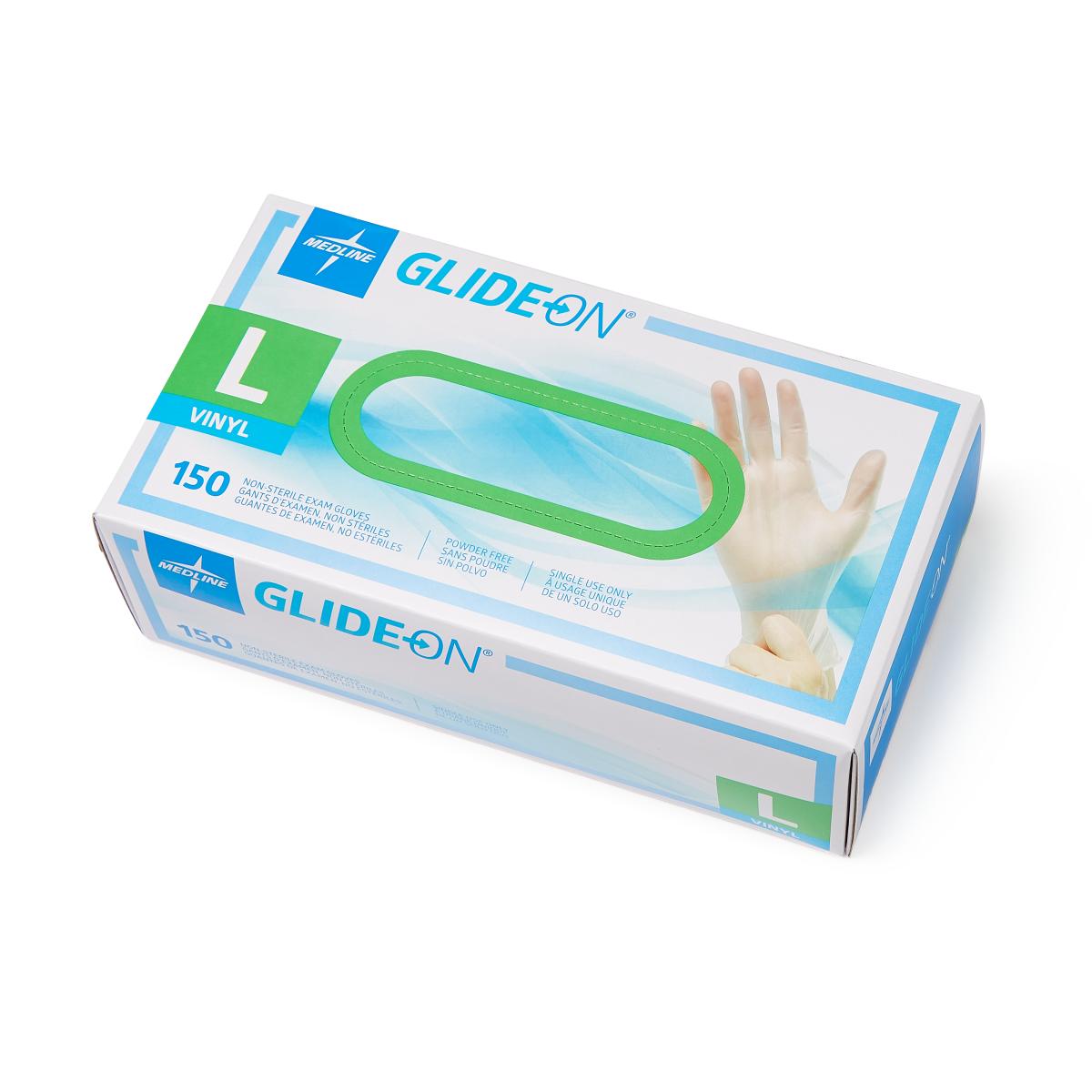 Medline Glide-On Powder-Free Vinyl Exam Gloves