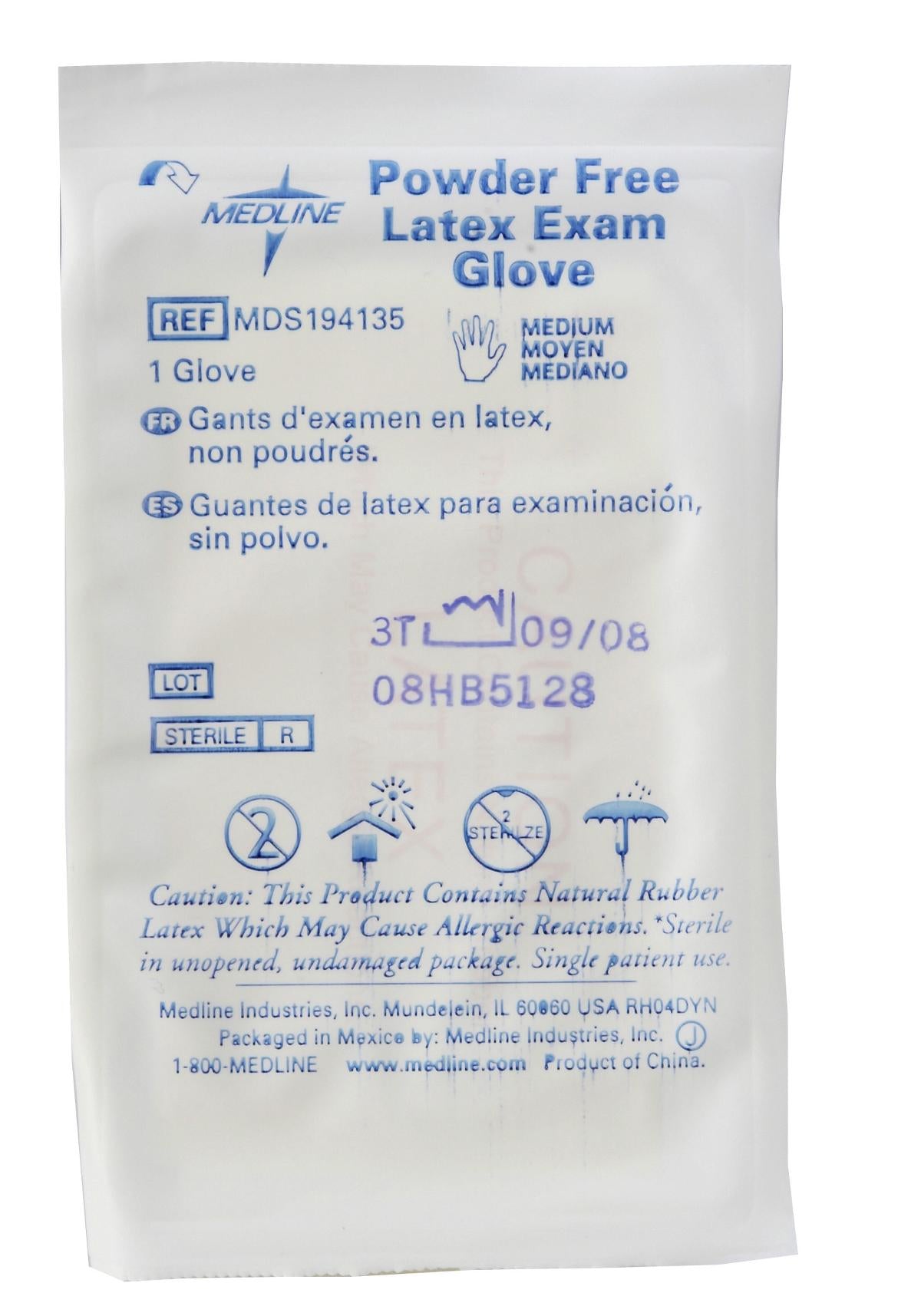 Medline Sterile Powder-Free Latex Exam Gloves