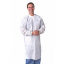 Medline Disposable SMS Barrier Lab Coat with Knit Collar/Cuffs