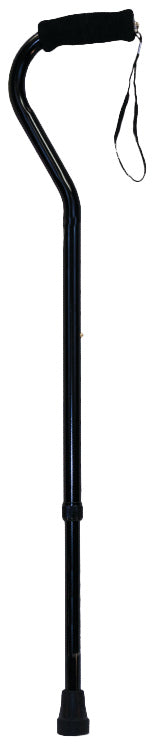 Compass Health ProBasics Offset Cane with Strap (Black), 300 lb Weight