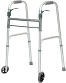 Compass Health ProBasics Sure Lever Release Folding Walker with 5" Wheels, (Adult)