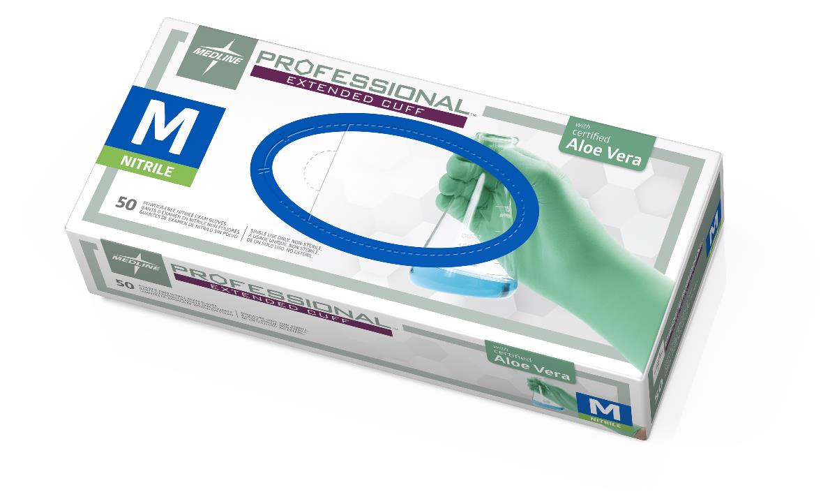 Medline Professional Nitrile Exam Gloves with Aloe