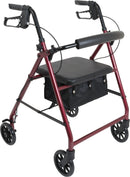 Compass Health ProBasics Aluminum Rollator with 6-inch Wheels, Burgundy