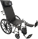 Compass Health ProBasics Reclining Wheelchair, 16" x 17", Removable Desk Arms & ELRs