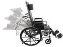 Compass Health ProBasics Reclining Wheelchair, 16" x 17", Removable Desk Arms & ELRs