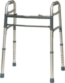 Compass Health ProBasics Aluminum Two-Button Release Folding Walker Without Wheels, 4/CS