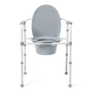 Medline 3-in-1 Aluminum Elongated Folding Commode