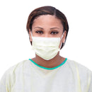Medline ASTM Level 1 Yellow Procedure Face Mask with Ear Loops