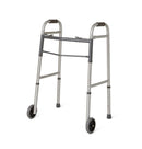 Medline Two-Button Folding Walkers with 5" Wheels