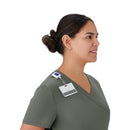 Medline Staten AVE Women's Yoga-Style Scrub Tops with Zipper Pockets (Style 4865)