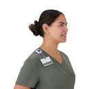 Medline Staten AVE Women's Yoga-Style Scrub Tops with Zipper Pockets (Style 4865)