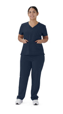 Medline Brooklyn AVE Women's Mock Wrap 2-Pocket Scrub Tops (Style 48787)