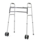 Medline Tall Adult Folding Walker with 5" Wheels