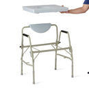 Medline Bariatric Steel Drop-Arm Commode with Solid Seat