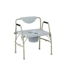 Medline Bariatric Steel Drop-Arm Commode with Solid Seat