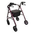 Compass Health ProBasics Deluxe Aluminum Rollator with 8-inch Wheels, Burgundy