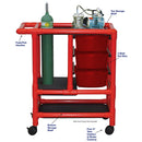 MJM International Emergency Cart (Red PVC Frame)