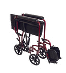 Compass Health ProBasics Aluminum Transport Wheelchair, 19-inch, Burgundy