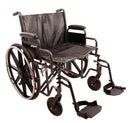 Compass Health ProBasics Heavy Duty K0007 Wheelchair, 22" x 18" Seat with Footrests,