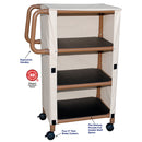 MJM International WoodTone Three Shelf Linen Cart