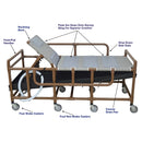 MJM International WoodTone Gurney With Canvas Drain Pan
