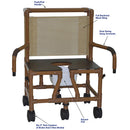 MJM International Wide Shower Chair With Dual Swing Away Armrests And Square Pail
