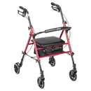 Drive Medical Adjustable Height Rollator Rolling Walker with 6" Wheels