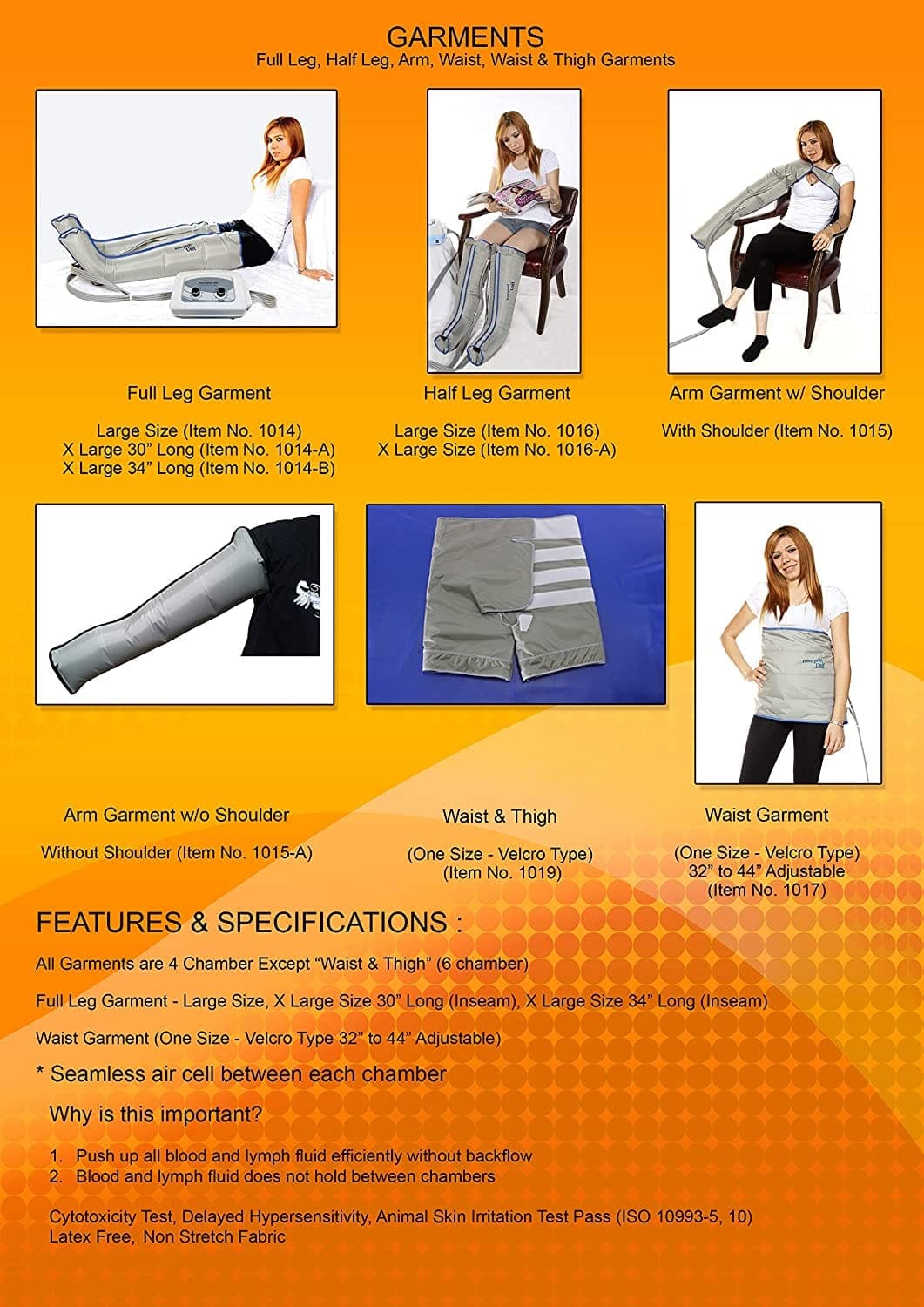 AIR1000 Compression Garment Neomedic Garments Only (No Machine Included) (Waist Garment (X-Large 42-49”),)